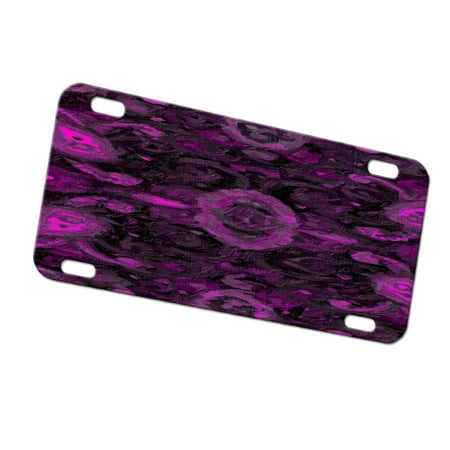 Kuzmark Automobile Car Tag License Plate Paisley Pink Painting