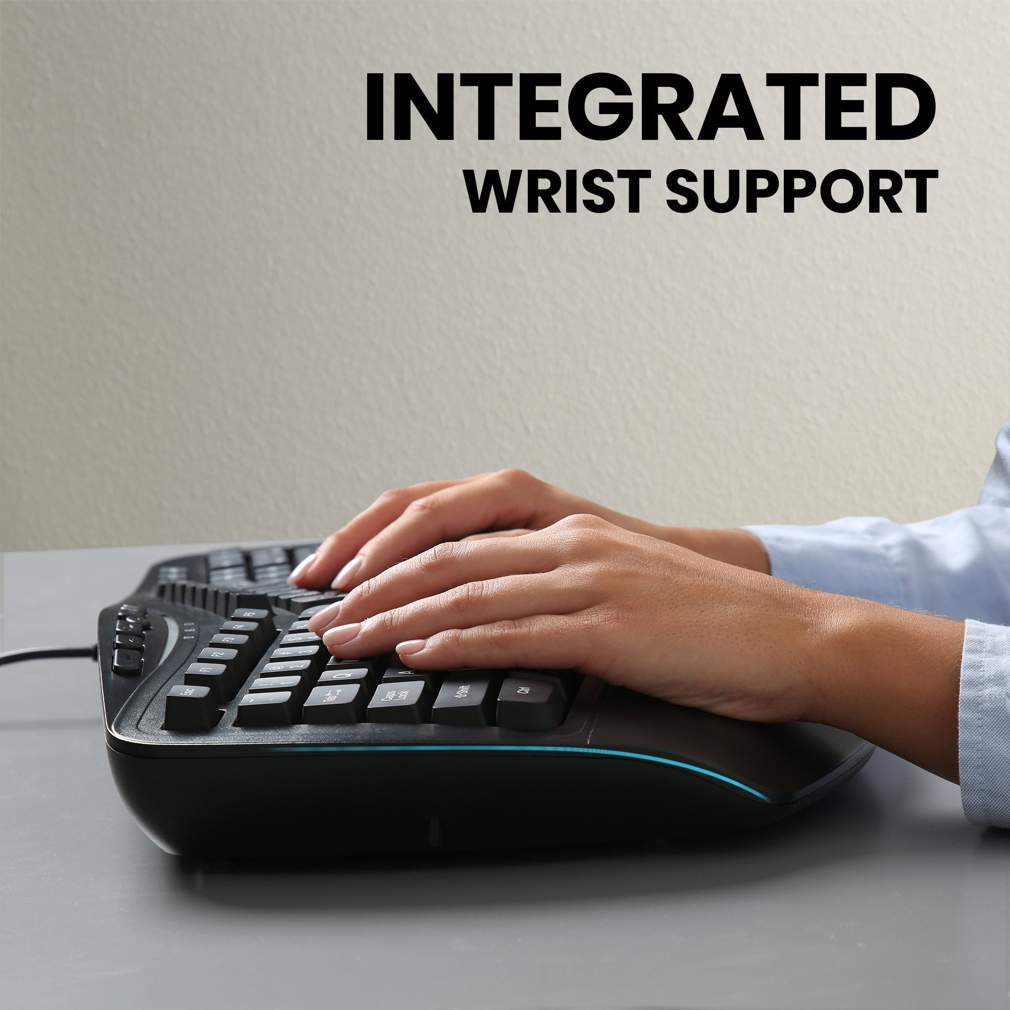 Perixx Periboard-312 - Black - Wired USB Backlit Ergonomic Computer Keyboard - US Layout