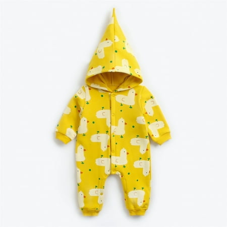 

Hunpta Toddler Kids Child Infant Newborn Baby Boys Girls Patchwork Long Sleeve Cute Cartoon Warm Hooded Romper Jumpsuit Outfits Clothes