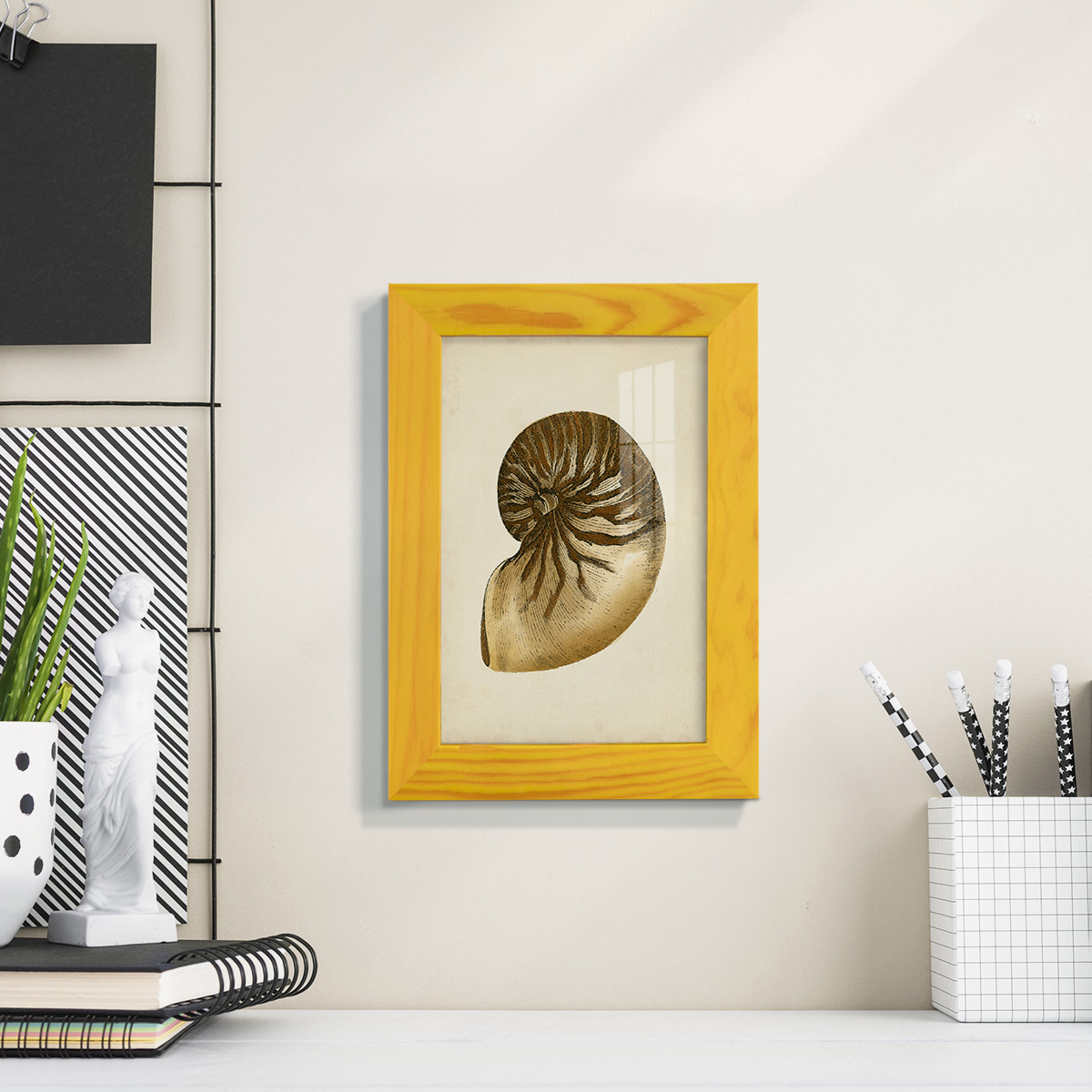 Sealife Collection V - Framed Print w/glass - Sunflower Yellow