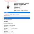 thumbnail image 2 of Low Beam Headlight Bulb - Compatible with 2020 - 2023 Nissan Versa 2021 2022, 2 of 2