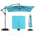 thumbnail image 1 of Costway 8 x 8 FT Offset Cantilever Patio Umbrella,Square Hanging Outdoor Market Umbrella Turquoise, 1 of 10