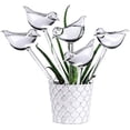 thumbnail image 1 of 10 lotes de riego automático de vidrio, bebedero de plantas, globos transparentes en forma de pájaro para plantas de interior, estacas de jardín, flores, 1 of 5