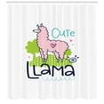 thumbnail image 3 of Ambesonne Llama Shower Curtain, Pink Animal Cartoon, 69"Wx84"L, Multicolor, 3 of 3