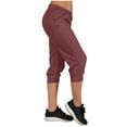 thumbnail image 4 of XuJwPNcy Capri Pants for Women Summer Casual Elastic Waisted Yoga Capris Pants Lightweight Travel Hiking Pants, 4 of 7