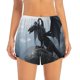 thumbnail image 2 of Balery Valley Gray Dragon Pantalones cortos deportivos para mujer con forro y dos bolsillos, elásticos, para entrenamiento, gimnasio, yoga-Large, 2 of 7