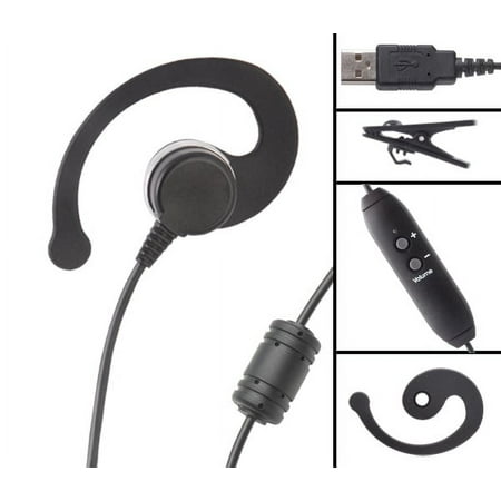 VEC Single Ear USB Headset with volume control