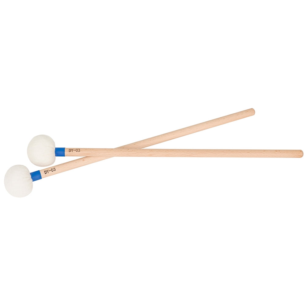 Worgeous 2pcs Drumsticks Felt Sticks Percussion Drumsticks Wooden Handle Drumsticks