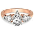 thumbnail image 4 of IGI Certified 2 Carat Pear Shape Lab Grown Diamond Engagement Ring | 14K Rose Gold | Della Three stone Pear Shape Side Lab Diamond Ring | FG-VS1-VS2 Quality Friendly Diamonds, 4 of 6