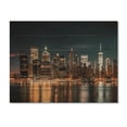 thumbnail image 3 of Designart "Reflection Of New York City At Night Skyline Symphony" City New York Print on Natural Pine Wood, 3 of 5