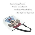 thumbnail image 3 of FORMRS Womens Canvas Tote Bag with Zipper Inner Pocket Shoulder Handbag, Gray Cute Dog Artist, 3 of 7