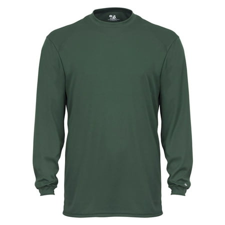 Augusta - Badger Youth Long-Sleeve Crewneck Performance T-Shirt ...