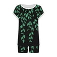 thumbnail image 4 of Gaecuw 2 Piece Sets for Women Going out Short Sets Summer with Pocket Drawstring Floral Hawaiian Print Tracksuits Sleeveless Crewneck Tops Pajamas Pants Loungewear Outfits Black M, 4 of 5