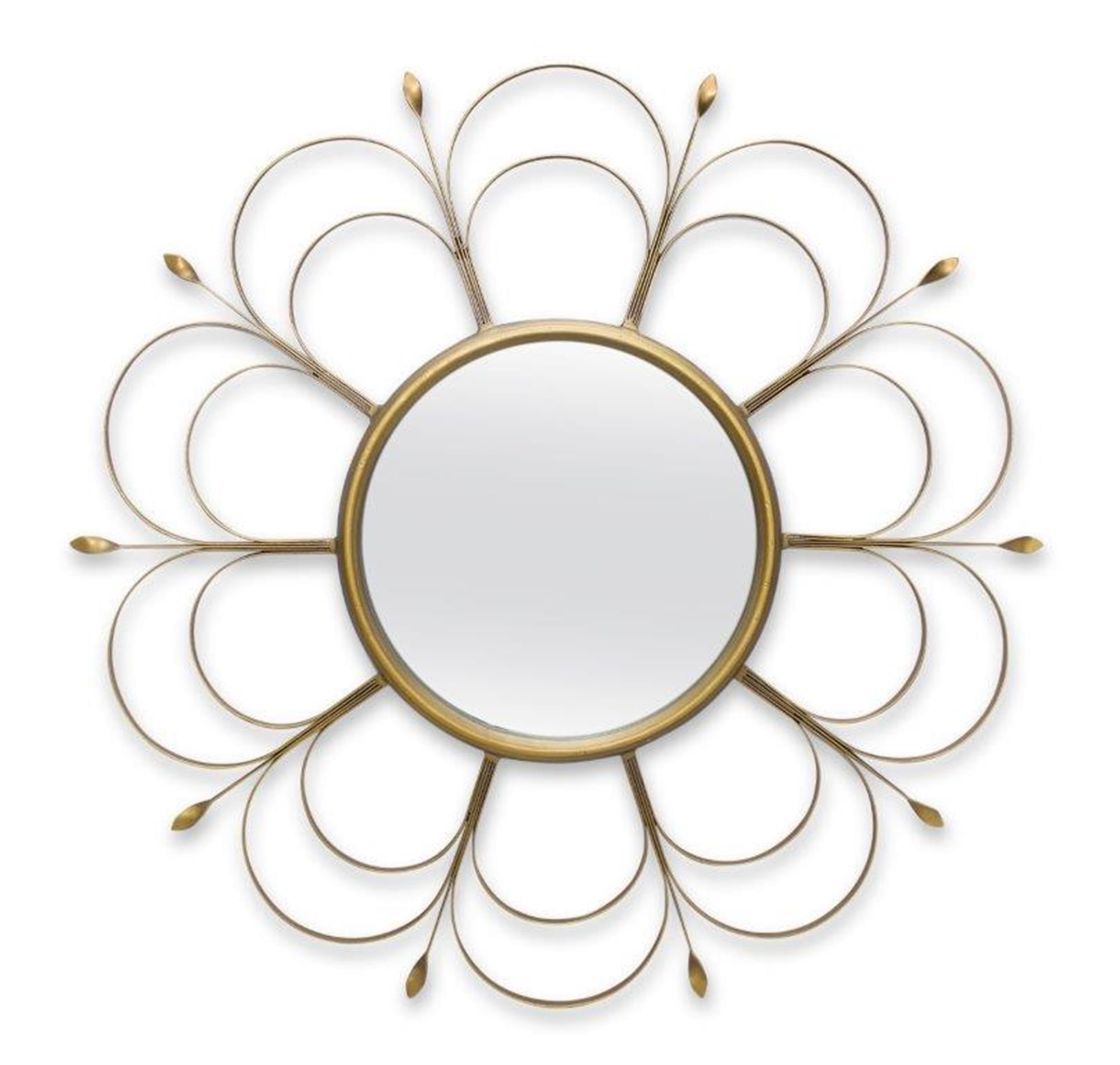 24" Round Gold-Toned Metal Wall Decor