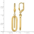 thumbnail image 2 of 10k Solid Yellow Gold Polished Dangle Leverback Earrings 41x7.4mm Wide Dangle Earring for Women, 2 of 2