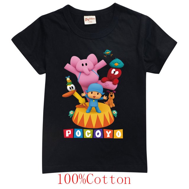 Camiseta con estampado de Pocoyoe para niños, camiseta de manga corta para niños, ropa para niños, heterosexual, drogas, lindo, dibujos animados, caliente, nuevo, verano zhangyuxiang LED