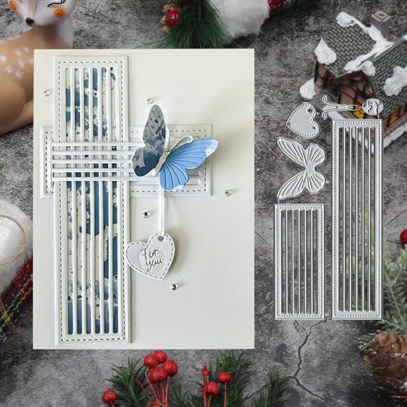 Troqueles Feemkota de mariposa y ventana tipo persiana para manualidades
