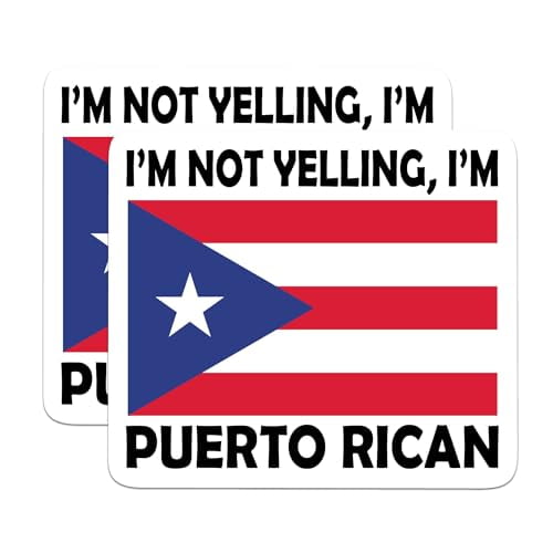 (2 Pack) I'm Not Yelling, I'm Puerto Rican Magnets - Funny Puerto Rican Pride - Boricua - 5" On Longest Side - Premium Magnet - for Cars, Refrigerators, Toolboxes, Lockers- Made in USA - MAG0803