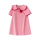 thumbnail image 1 of Odeerbi Niñas Vestido de Tenis Fresa Bordado Cuello Peter Pan Manga Corta Algodón Casual Vestido de Golf de Línea A, 1 of 5
