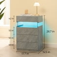 thumbnail image 3 of Cubehom LED Night Stand with 4 Drawers Height 27 inches Modern Bedside Tables for Adults Bedroom Grey Nightstands, 3 of 5