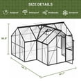 thumbnail image 3 of NETAJE 12'x12' T-Shape Outdoor Greenhouse, Double Roof Vents and Doors, Walk-in Polycarbonate Green House with Aluminum Frame for Backyard, 3 of 7