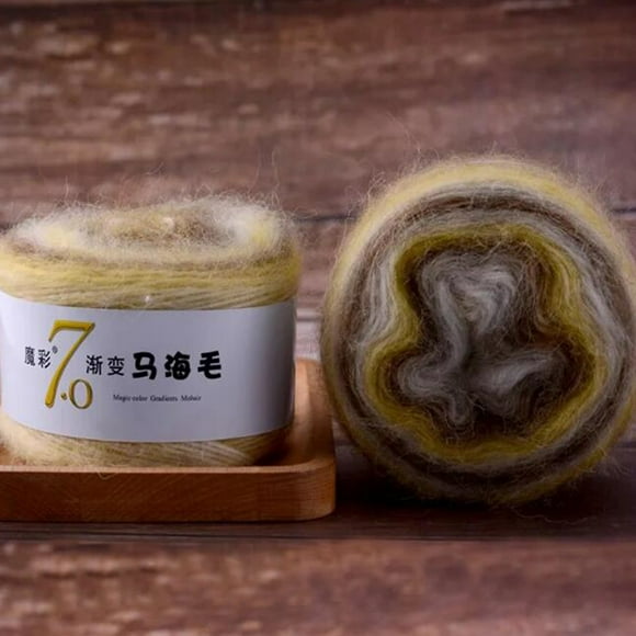 Agiferg Couleur Magique 7.0 Ligne de Mohair Progressive Soie Mohair Fine Pelote de Fil à Tricoter à la Main