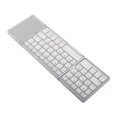 thumbnail image 4 of Teclado inalámbrico de 3 pliegues con panel táctil, teclado plegable para tableta, PC, teléfono inteligente, batería integrada B089T, color blanco plateado, 4 of 5