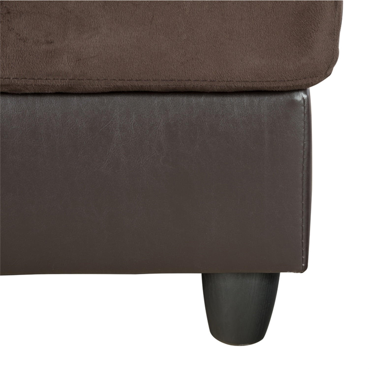 Hommoo Lint &PVC Sectional Sofa Couch Living Room Furniture Sets, Modern L Shaped Sectional Sofa Set, Brown(No Ottoman)