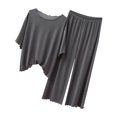 thumbnail image 3 of Birdeem Ensembles de Pyjama pour Femmes 2 Pcs Pantalon Décontracté à Manches Courtes Ensemble de Pyjama pour la Maison, 3 of 9
