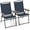 Navy, variant on YEXJ Set of 2 Patio Folding Chairs, Outdoor Patio Dining Chairs w/Armrest, Sling Back, Metal Frame, Outside Use for Lawn Camping Garden Pool Beach Yard Lounge, No Assembly, Yellow