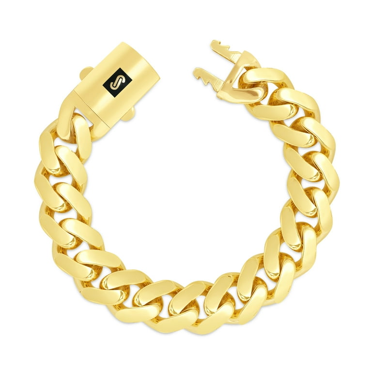 Nuragold 10k Yellow Gold 17mm Royal Monaco Miami Cuban Link Chain