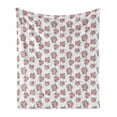 thumbnail image 1 of Vintage Rose Soft Flannel Fleece Throw Blanket, Delicate Flowers Bouquet Pattern, Cozy Plush for Indoor and Outdoor Use, 50" x 60", Pale Pink White, by Ambesonne, 1 of 5