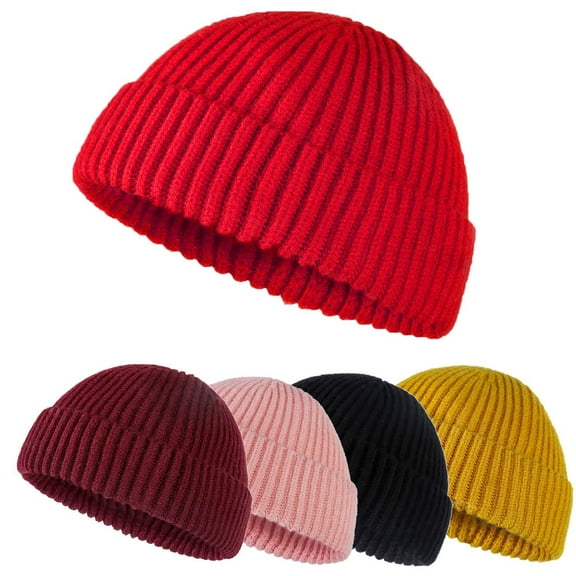 SPRING PARK Unisex Fashion Winter Warm Knitted Beanie Hat Roll up Edge Skullcap Fisherman Beanie Unisex