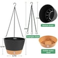 thumbnail image 3 of QCQHDU 2 Pack 10 inch Plastic Black Hanging Planters with 3 Hooks, Hanging Plant Pot Basket with Drainage Hole for Garden Home, 3 of 7