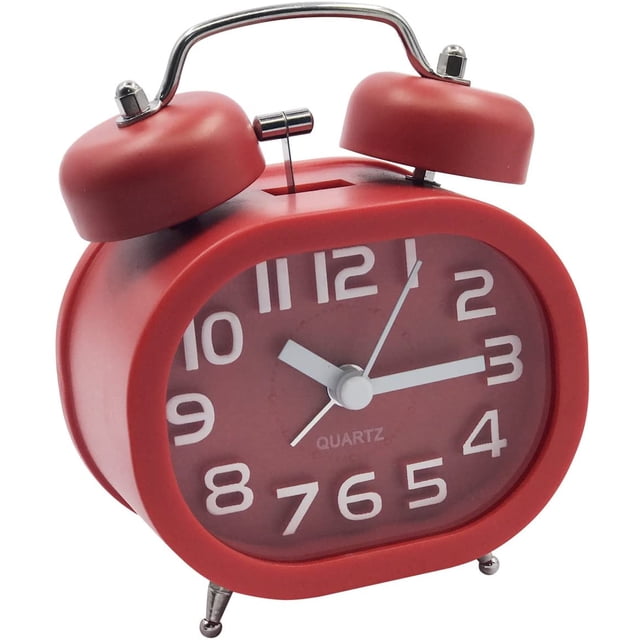 Alarm Clock Analog Double Bell Alarm Clock, Noiseless Quartz Alarm Clock 3 Inch Analog Alarm Clock Battery Travel Alarm Clock Loud Alarm Children'S Alarm Clock With Night Light