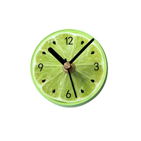 

Clock Magnet Fridge Refrigerator Wall Magnets Stickers Lemon Fruit Decorative Silent Kids Sticker Round Modern