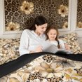 thumbnail image 4 of Manfei Retro Floral Leopard Print Twin Comforter Sets 2pcs,Watercolor Flowers Bedding Set,1 Comforter and 1 Pillowcase,Reversible, 4 of 6