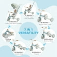 thumbnail image 4 of Qaba 7 in 1 Toddler Tricycle with Adjustable Parent Handlebar, Blue, 4 of 10