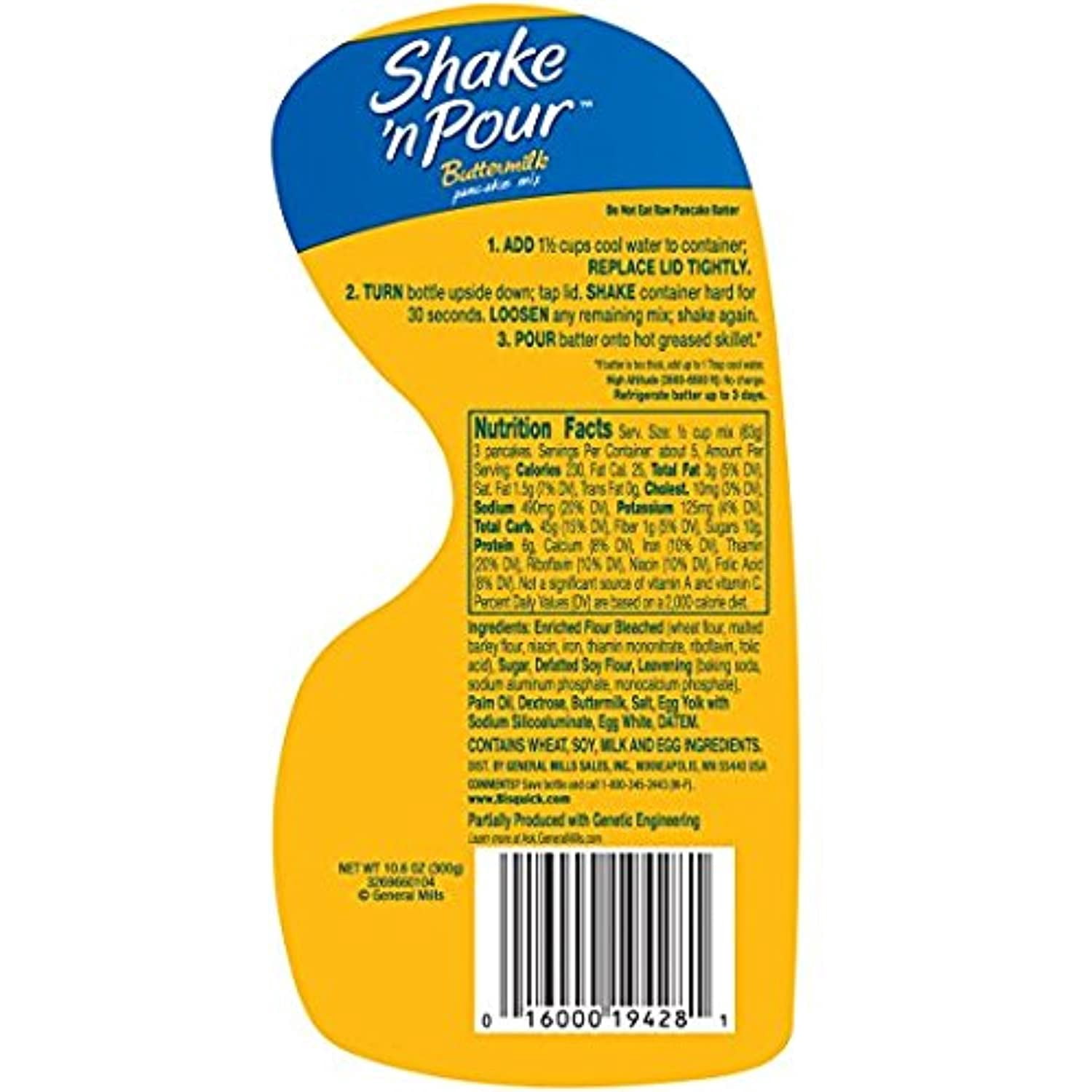 Bisquick Shake N Pour Buttermilk Pancake Mix 10.6Oz (4 Pack) By Betty Crocker