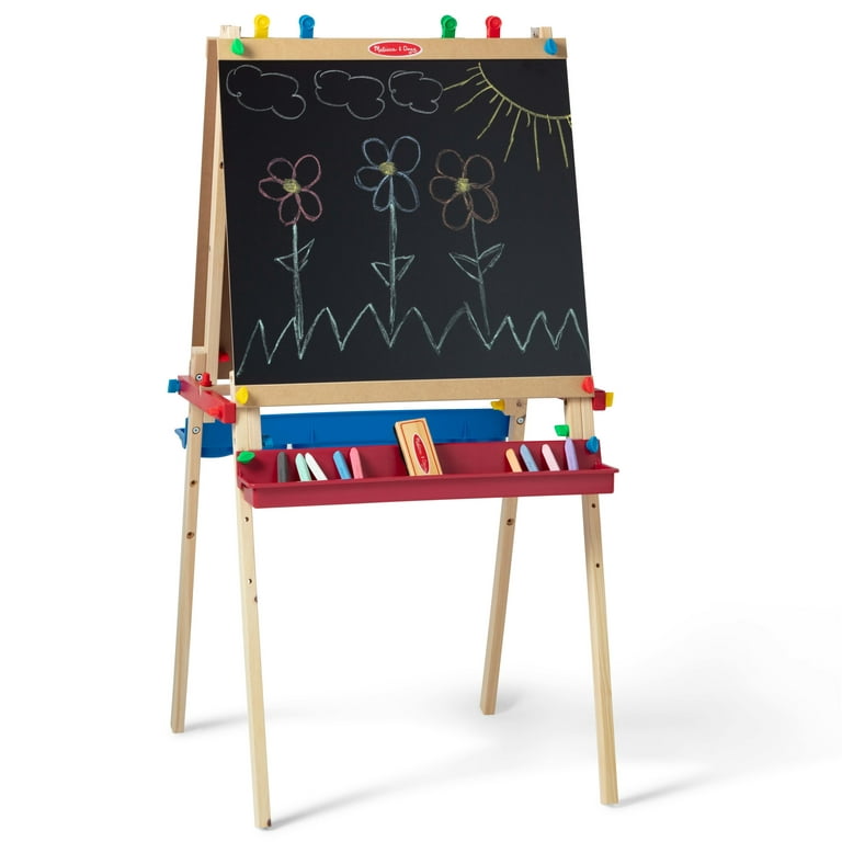 Melissa & Doug Deluxe Standing Art Easel - Dry-Erase Board, Chalkboard,  Paper Roller - FSC-Certified Materials