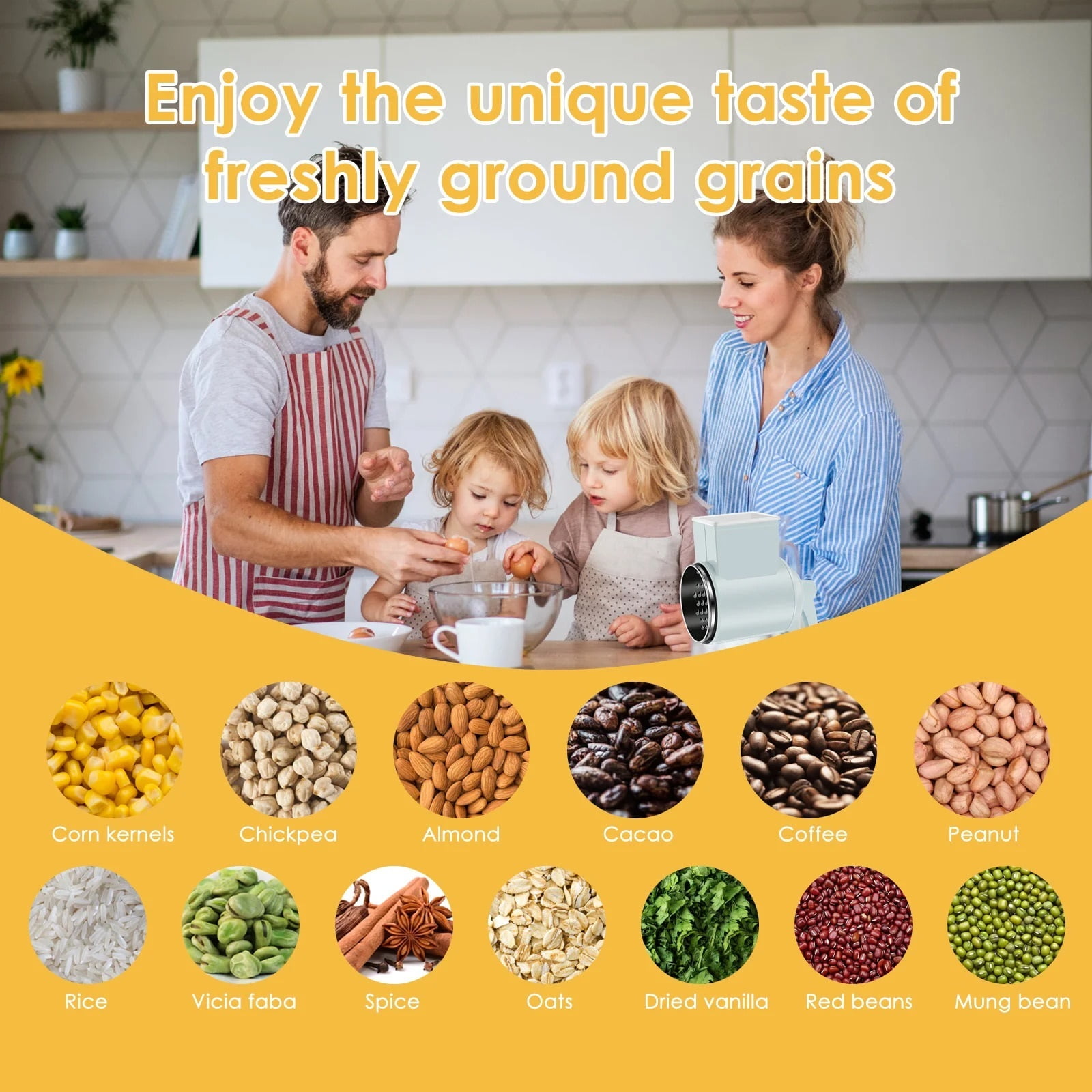 Manual Food Grinder Hand Grain Mill Grinder With Table Clamp Hand Crank Coffee Grinder For Wheat Coffee Spices Nuts Kitchen Acce