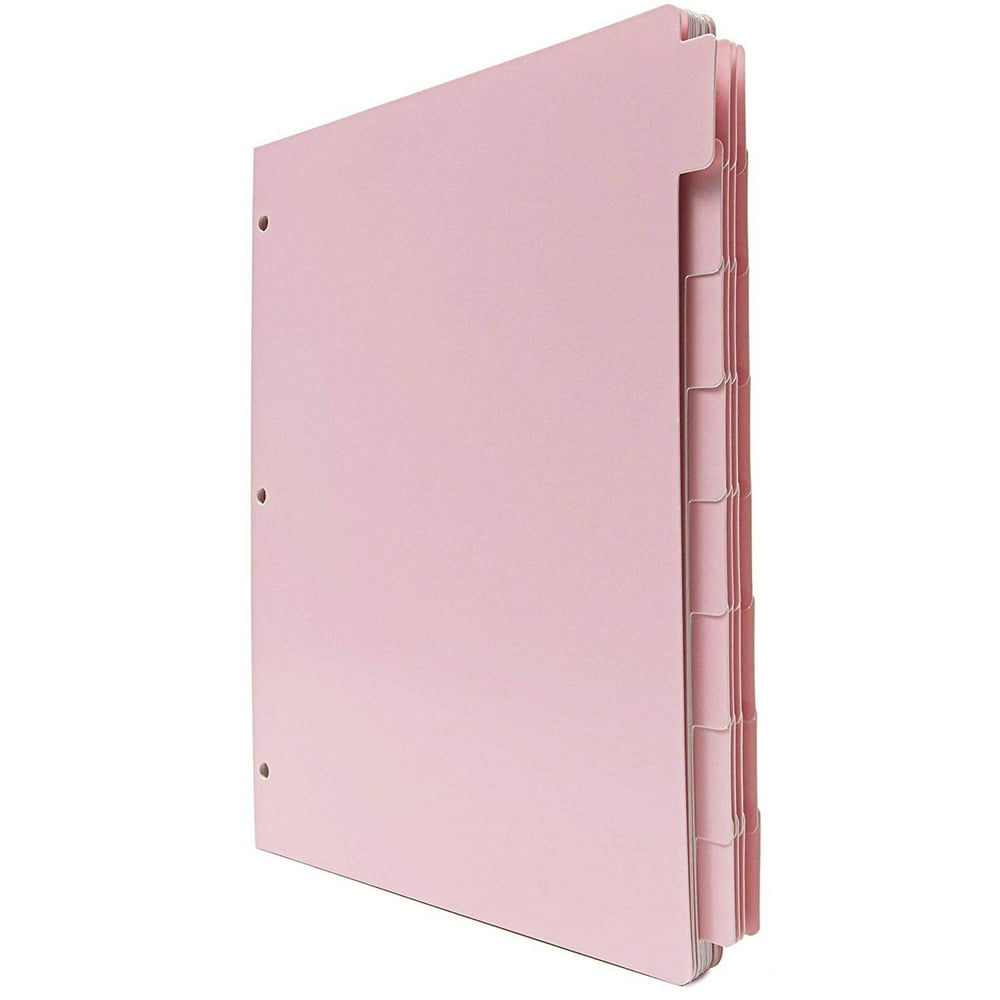 Binder Dividers with Tabs, Pink (12 Sets)