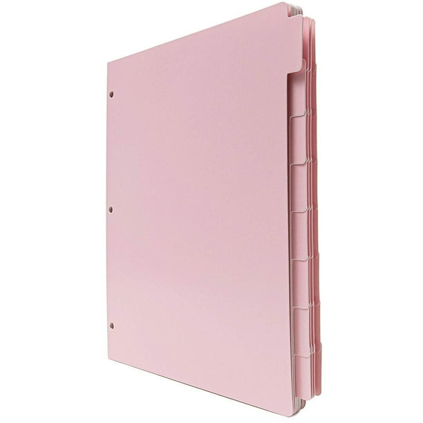 Binder Dividers with Tabs, Pink (12 Sets)
