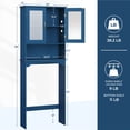thumbnail image 4 of Yaheetech Free-Standing over-the-Toilet Storage Cabinet Shelf for Bathroom, Navy Blue, 4 of 7