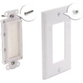 thumbnail image 3 of Placa de pared con cepillo, inserto para paso de cables, placa frontal blanca de una sola banda, 3 of 5