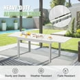 thumbnail image 2 of Miekor Aluminum Patio Extendable Dining Table 35"- 71", Adjustable Indoor Outdoor Patio Dining Table with E-Coating for 4-6 Person Garden Lawn Porch Bistro Furniture, Elegant Ivory White W5U157, 2 of 7