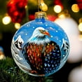 thumbnail image 3 of STP Goods Bald Eagle Glass Christmas Ball Ornament 3.9" (10 cm) Hand-Painted Christmas Tree Ornament Collectible Christmas Tree Hanging Decoration Blue White, 3 of 6