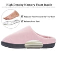 thumbnail image 4 of WOTTE Women's Slippers Memory Foam Sole Waffle Knitted Soft Plush Fleece Lined House Shoes Indoor Outdoor Pink, Size 5-5.5, 4 of 7