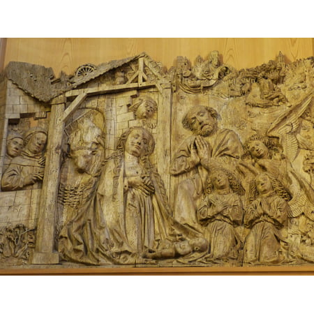 Canvas Print Historically Image Art Relief Wood Carve Church Stretched Canvas 10 x