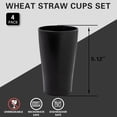 thumbnail image 2 of LQQBOX 4 Pcs Black Wheat Straw Cups,Drinking Glasses Premium Wheat Straw Unbreakable Cups,Chip Resistant Cups,Plastic Reusable Cups,Large Cups for Kitchen,Dishwasher Safe Water Glasses Tumblers, 2 of 7